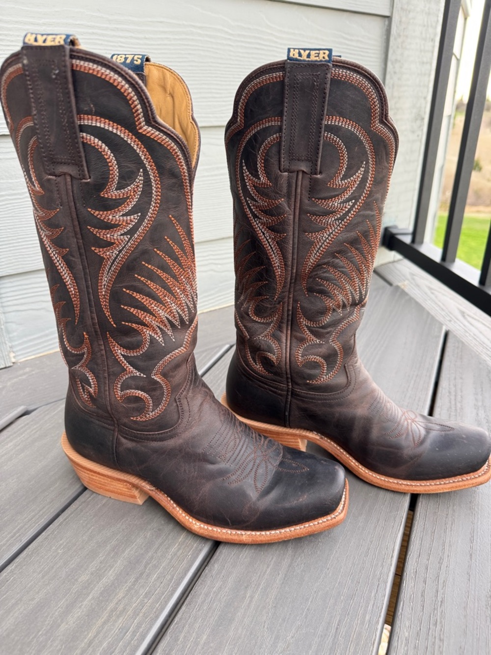 Hyer Women's Leawood Dark Brown Leather Western Boots - Size 8B